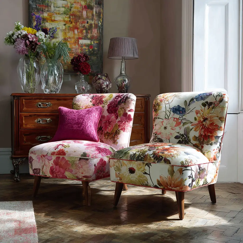Floral Upholstered Chairs