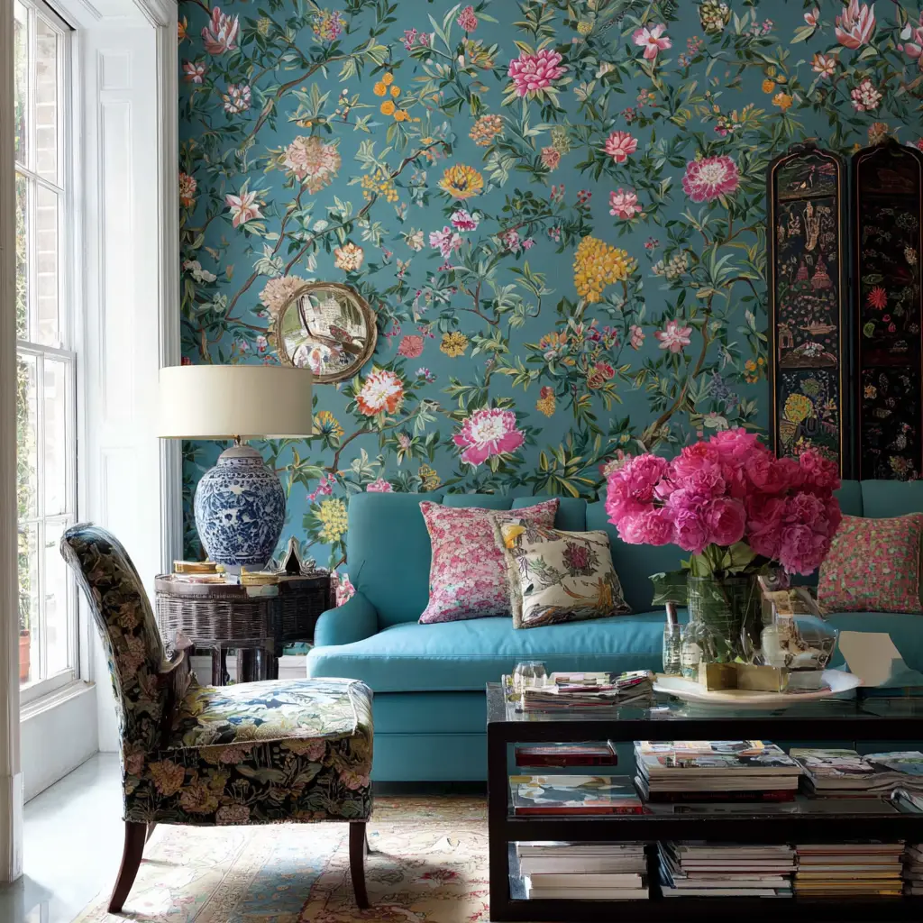 Floral Wallpaper as a Focal Point