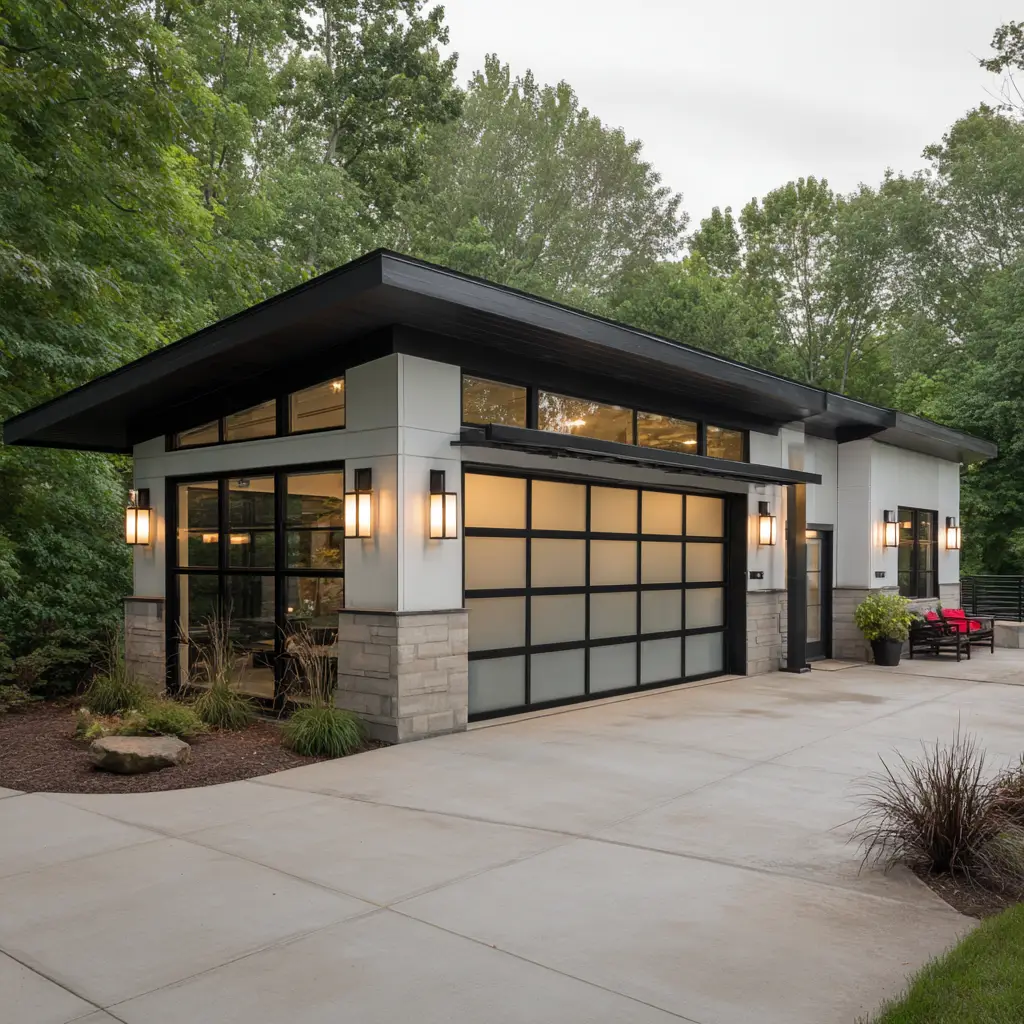 Frosted Glass with Black Trim
