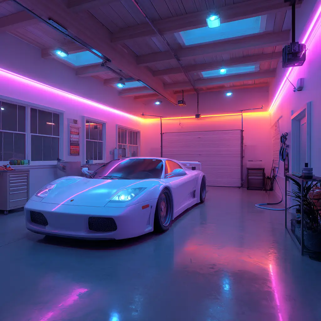 Futuristic Neon Garage