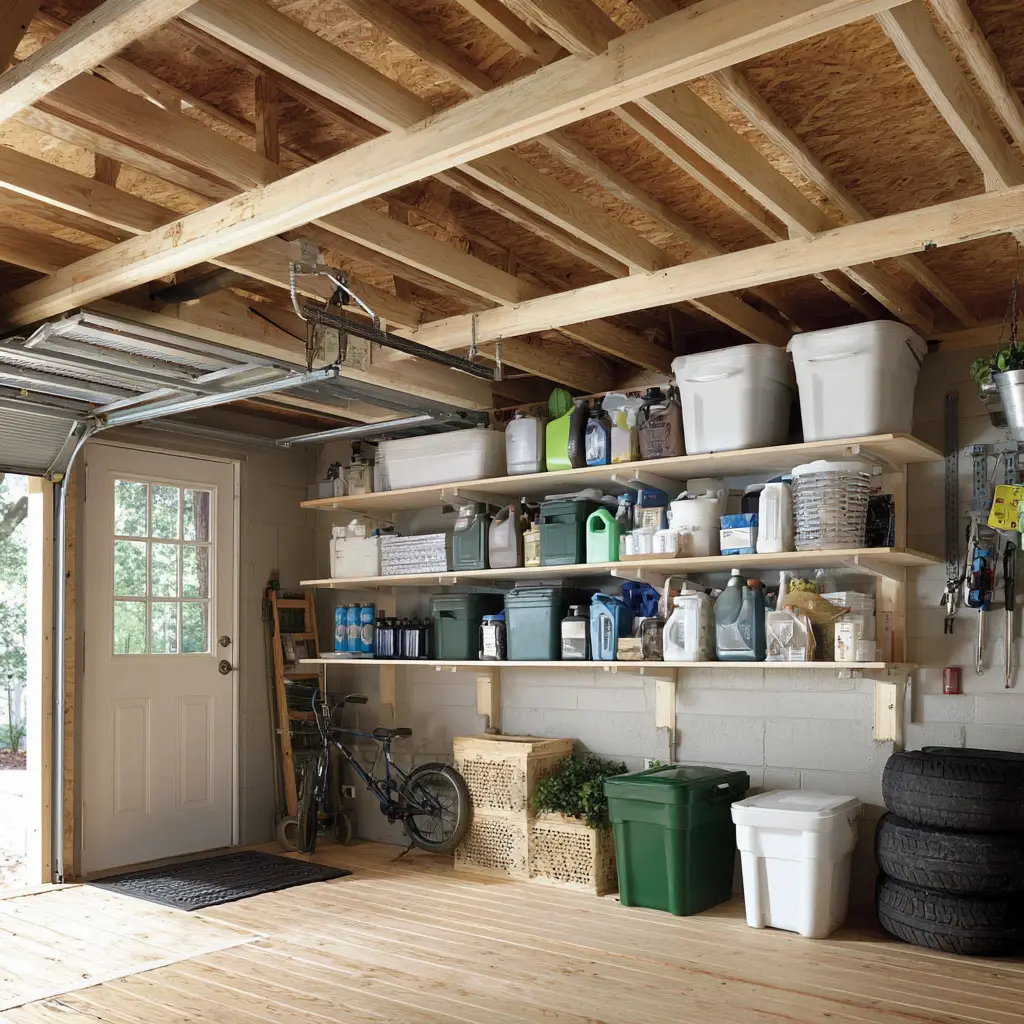 Garage Ceiling Shelving Over the Door