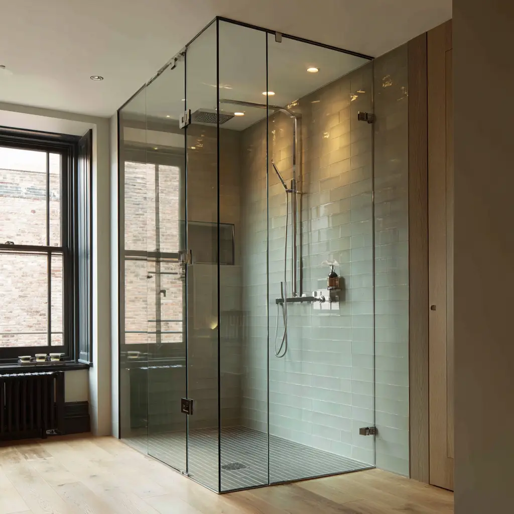 Glass and Steel Shower Enclosures
