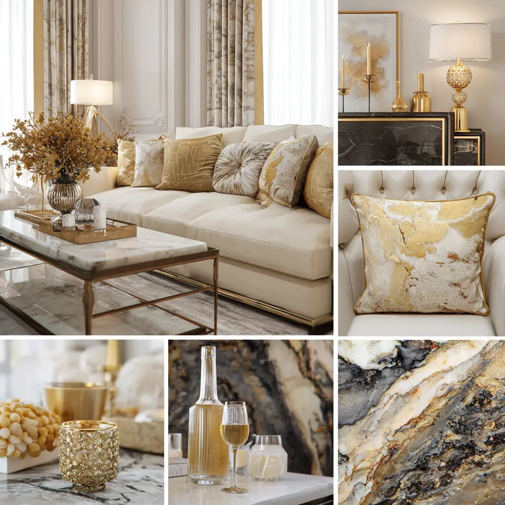 Gold and Marble Accents