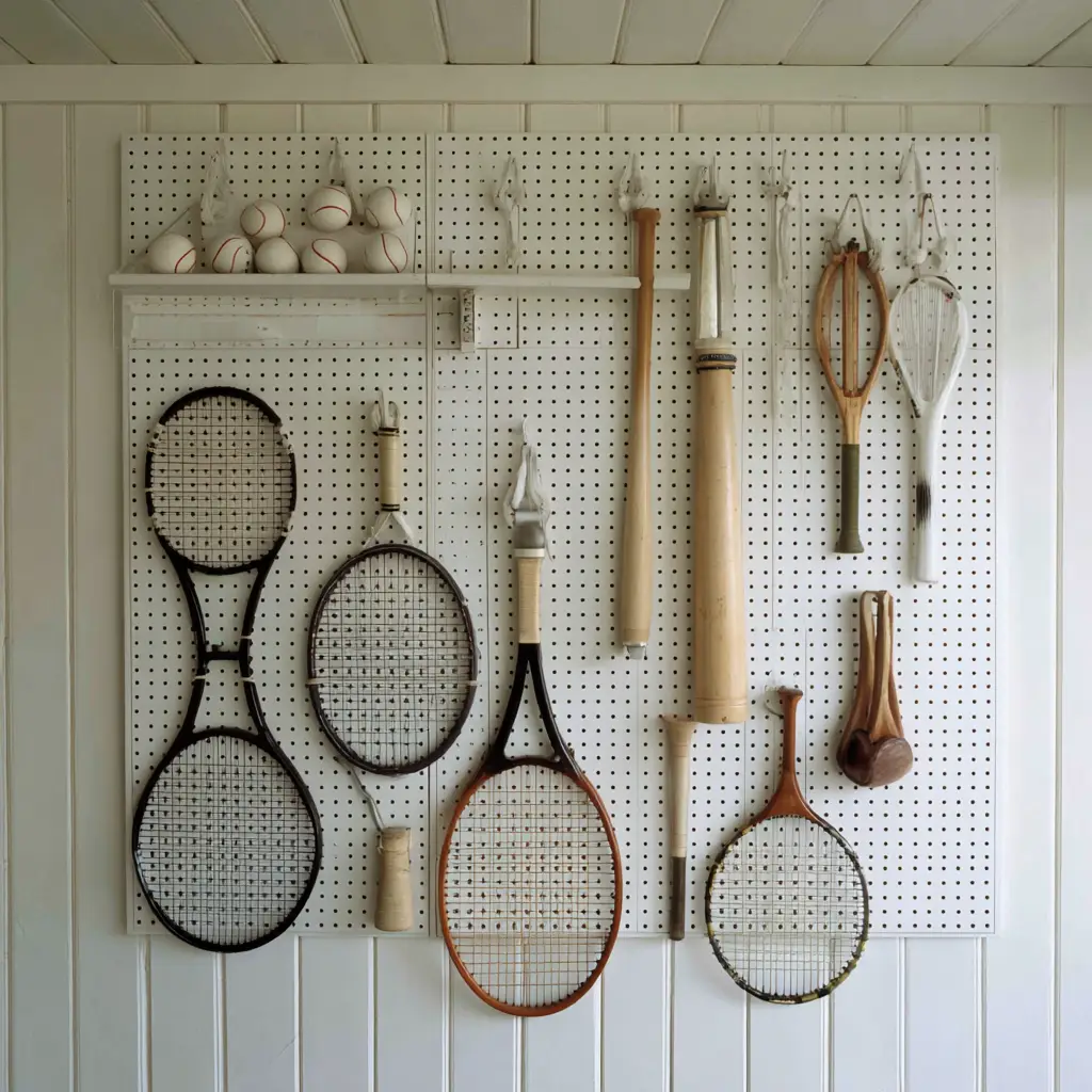 Hang Rackets and Bats on Hooks