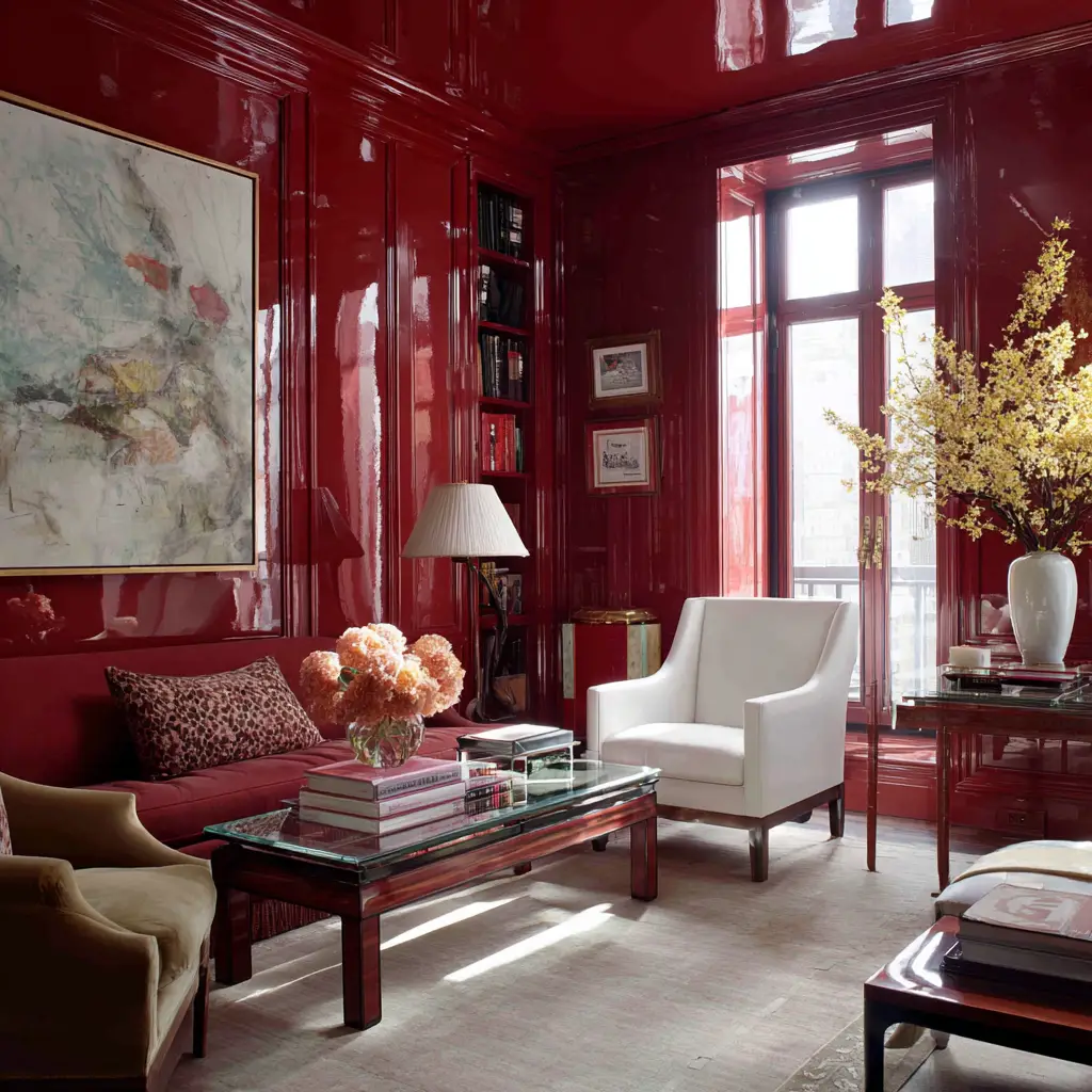 High-Gloss Lacquer Wall