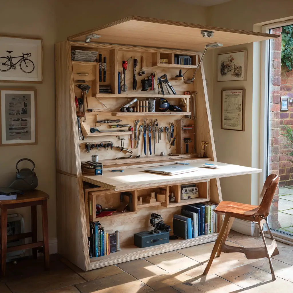 Include a Folding Desk or Shelf