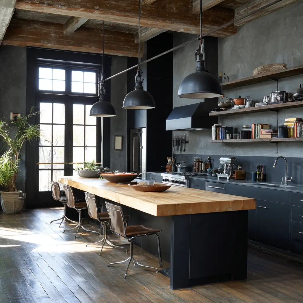 Industrial Black Kitchen
