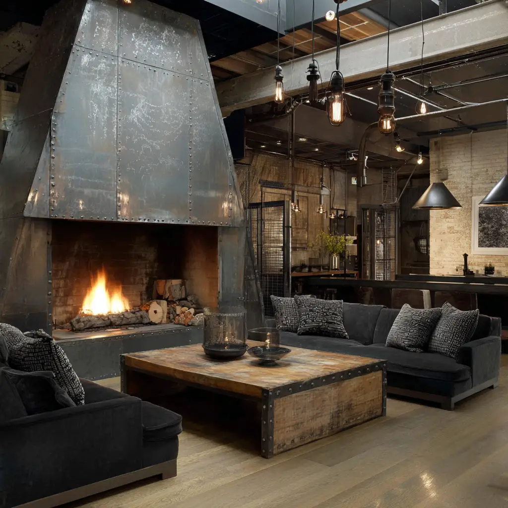 Industrial Fireplace Design