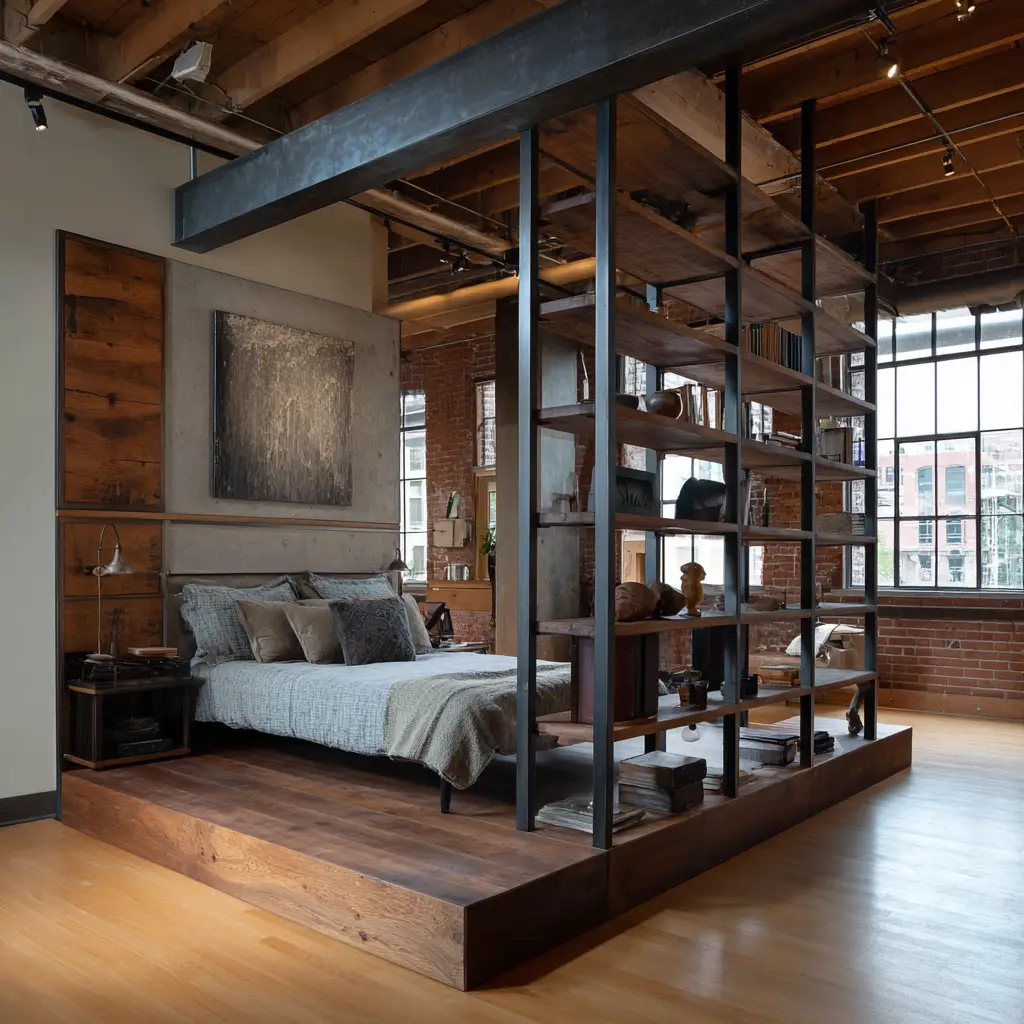 Industrial Metal and Wood Divider