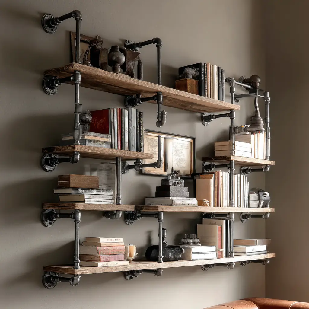 Industrial Pipe Shelves