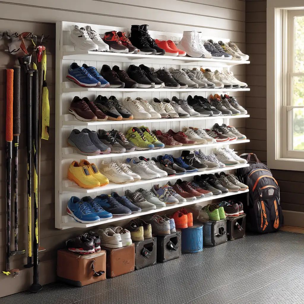 Install a Shoe Rack for Cleats and Sneakers
