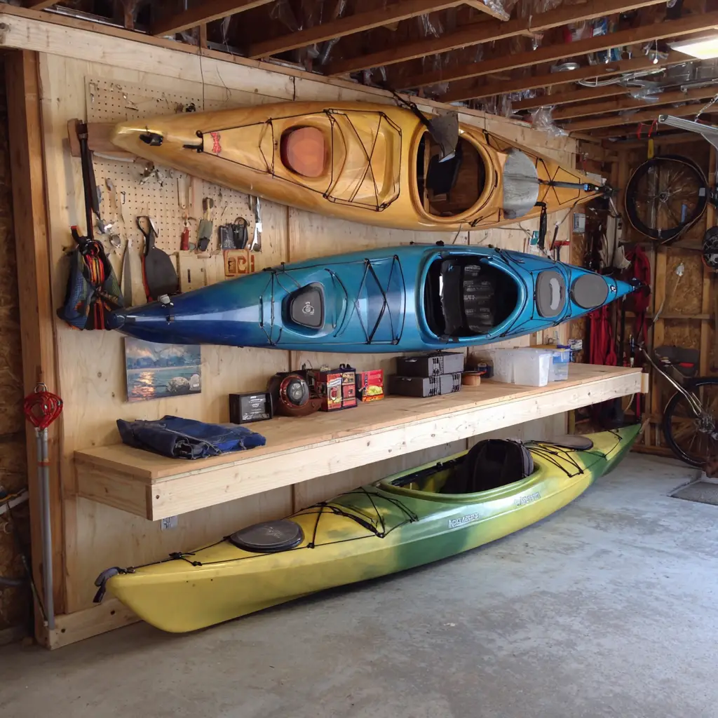 Kayak Storage on a Workbench