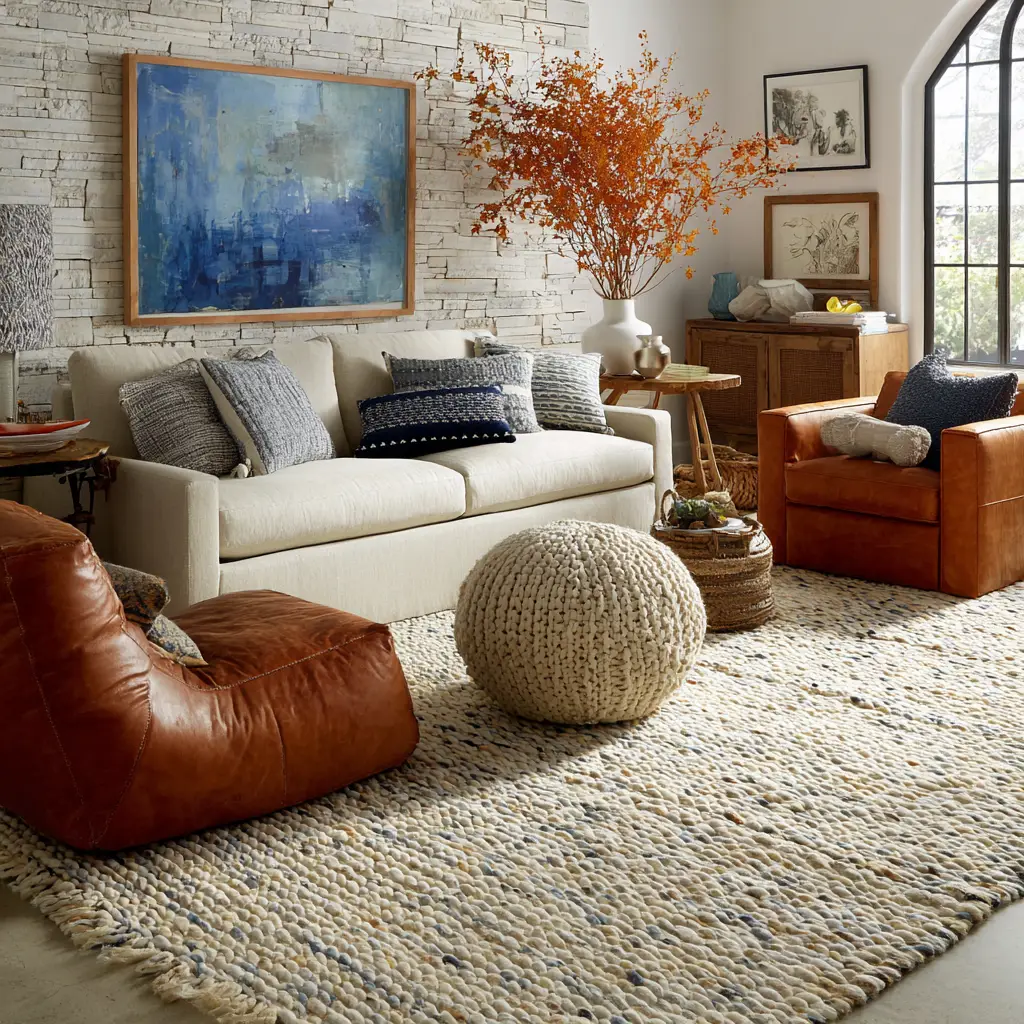 Layer Rugs for Texture
