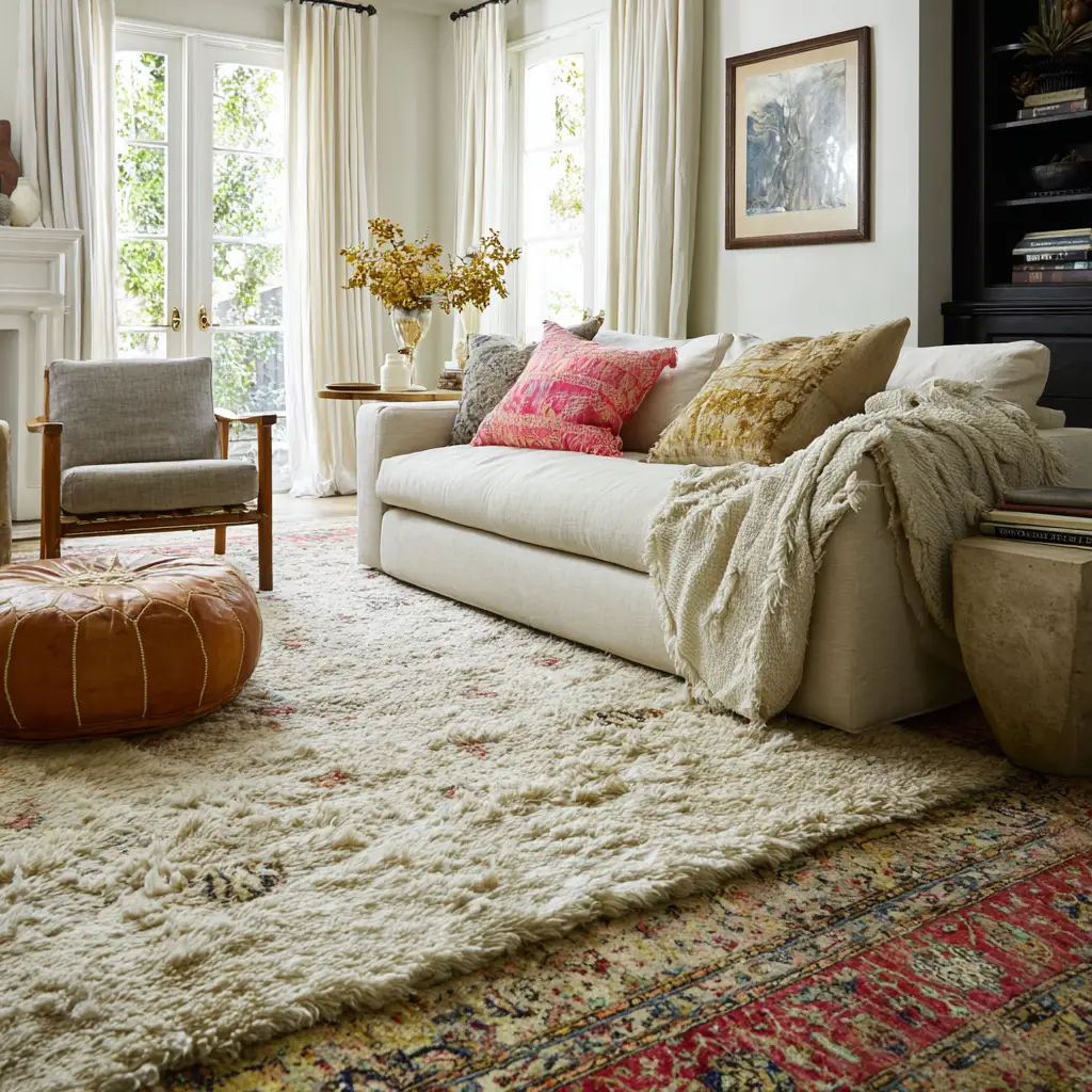 Layer Rugs for a Cozy Foundation