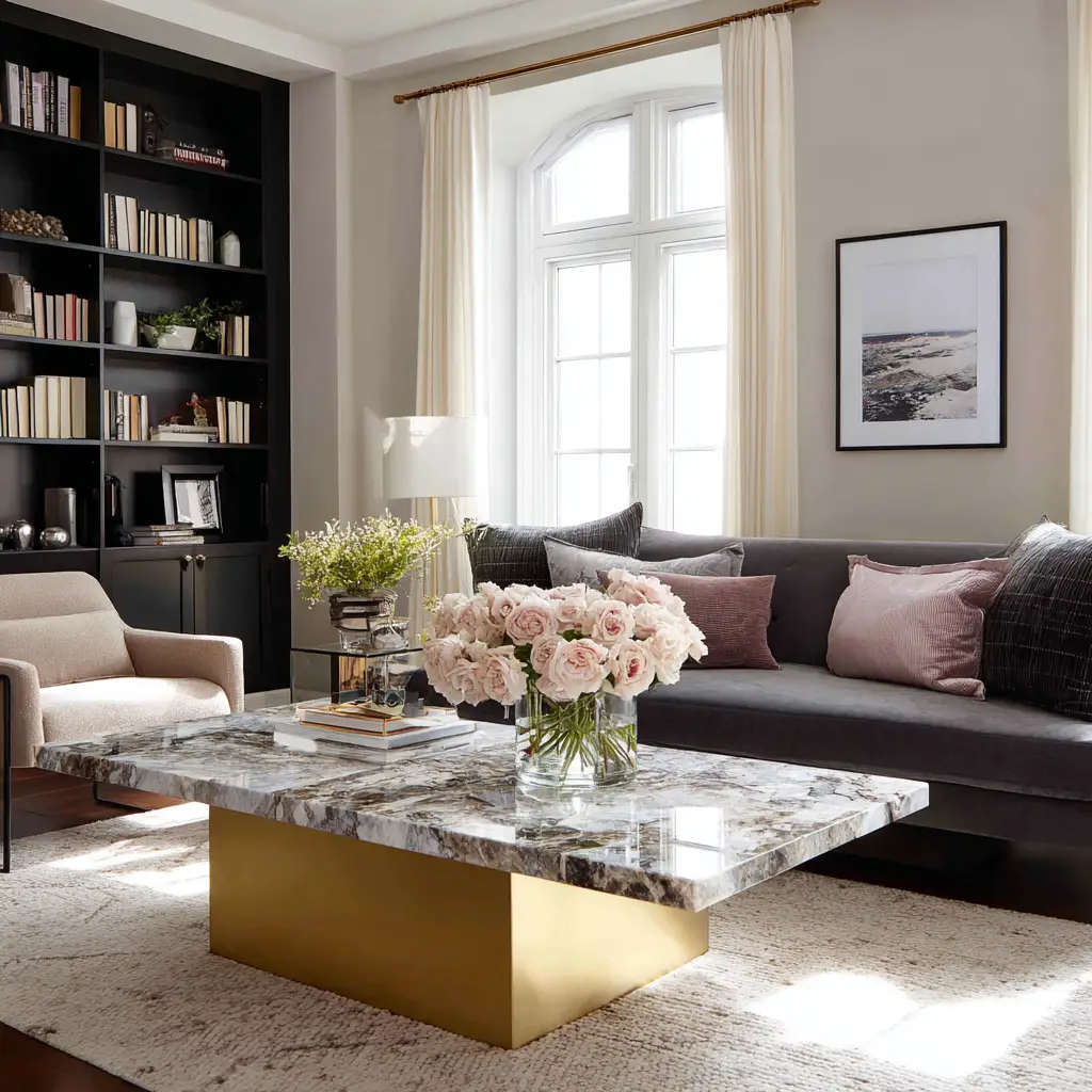 Marble-Top Coffee Table