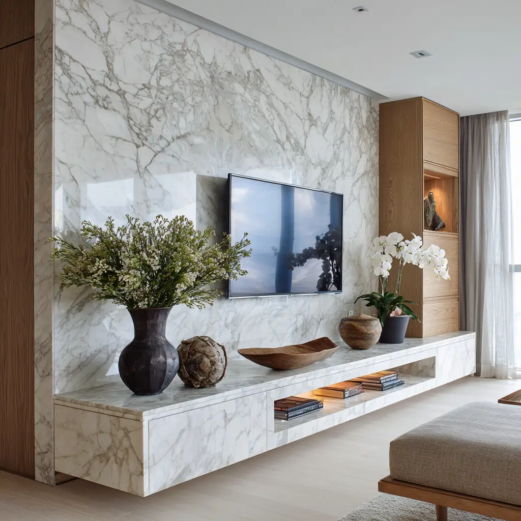 Marble-Top TV Console