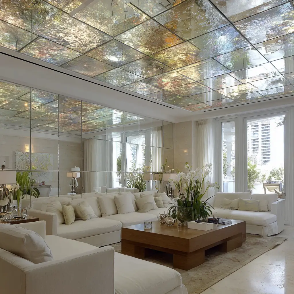 Mirror Panels in Ceiling