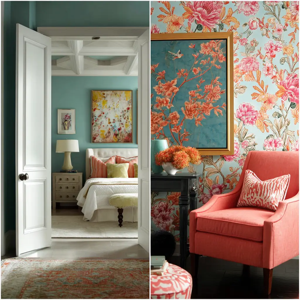 Mix Floral Patterns with Solids