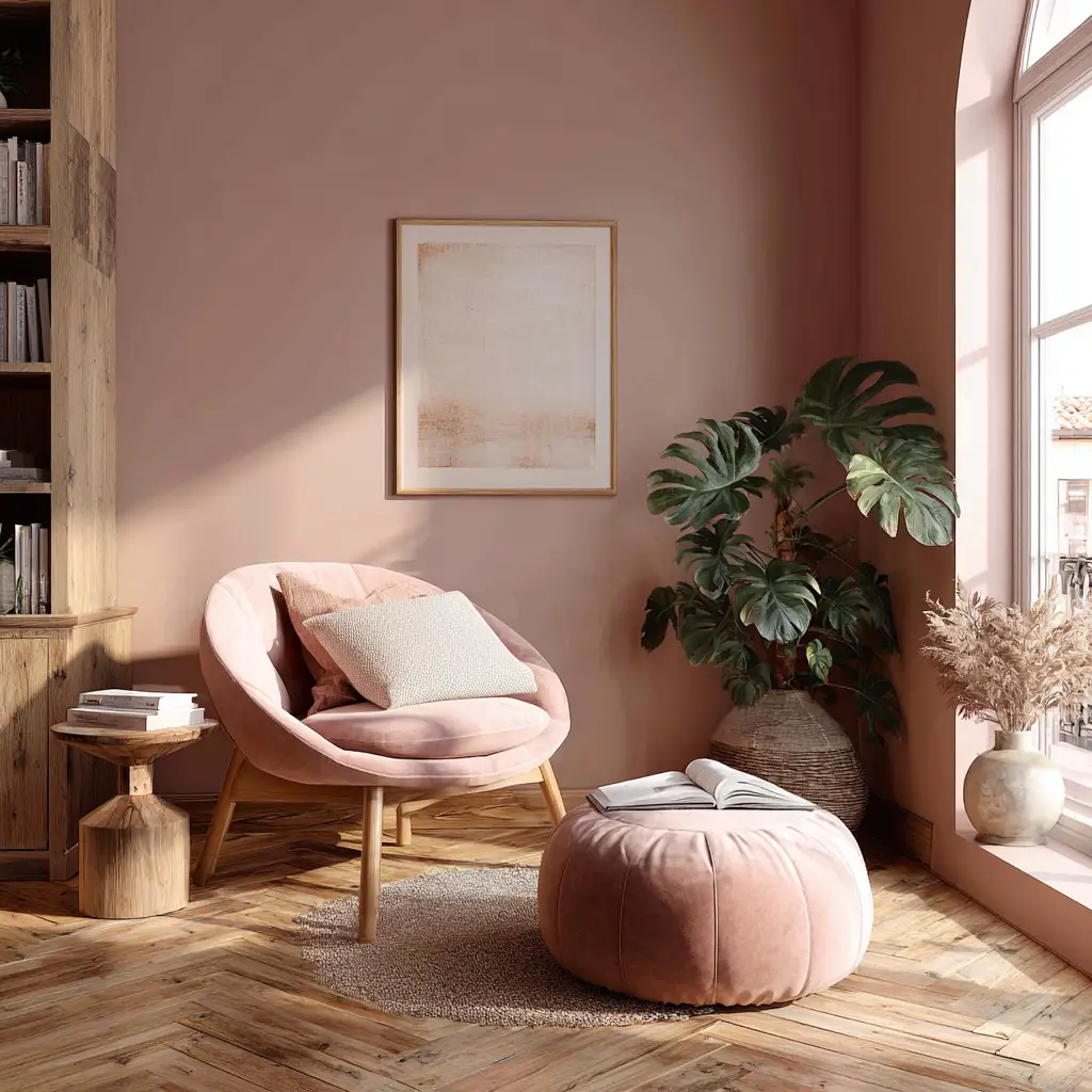 Mix Pink with Wooden Elements