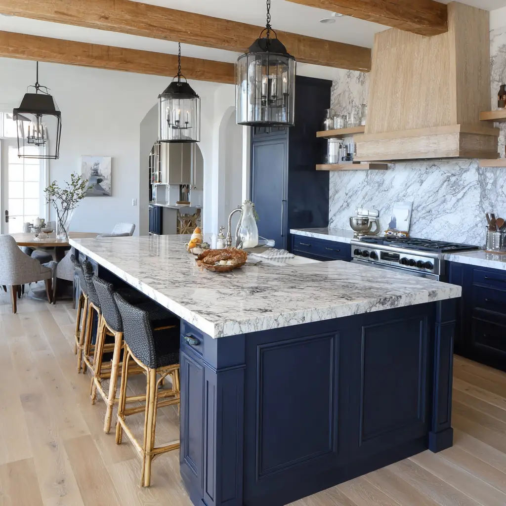 Navy Kitchen Island