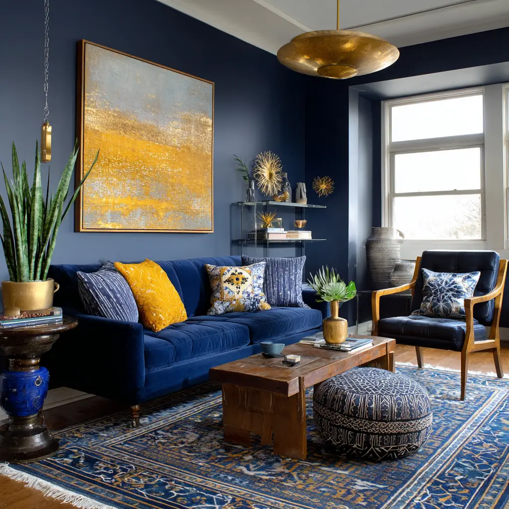 Navy and Gold Accents
