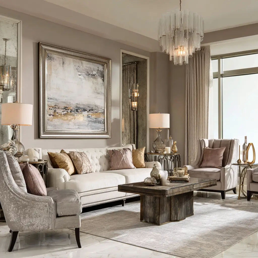 Neutral Tones with Metallic Accents