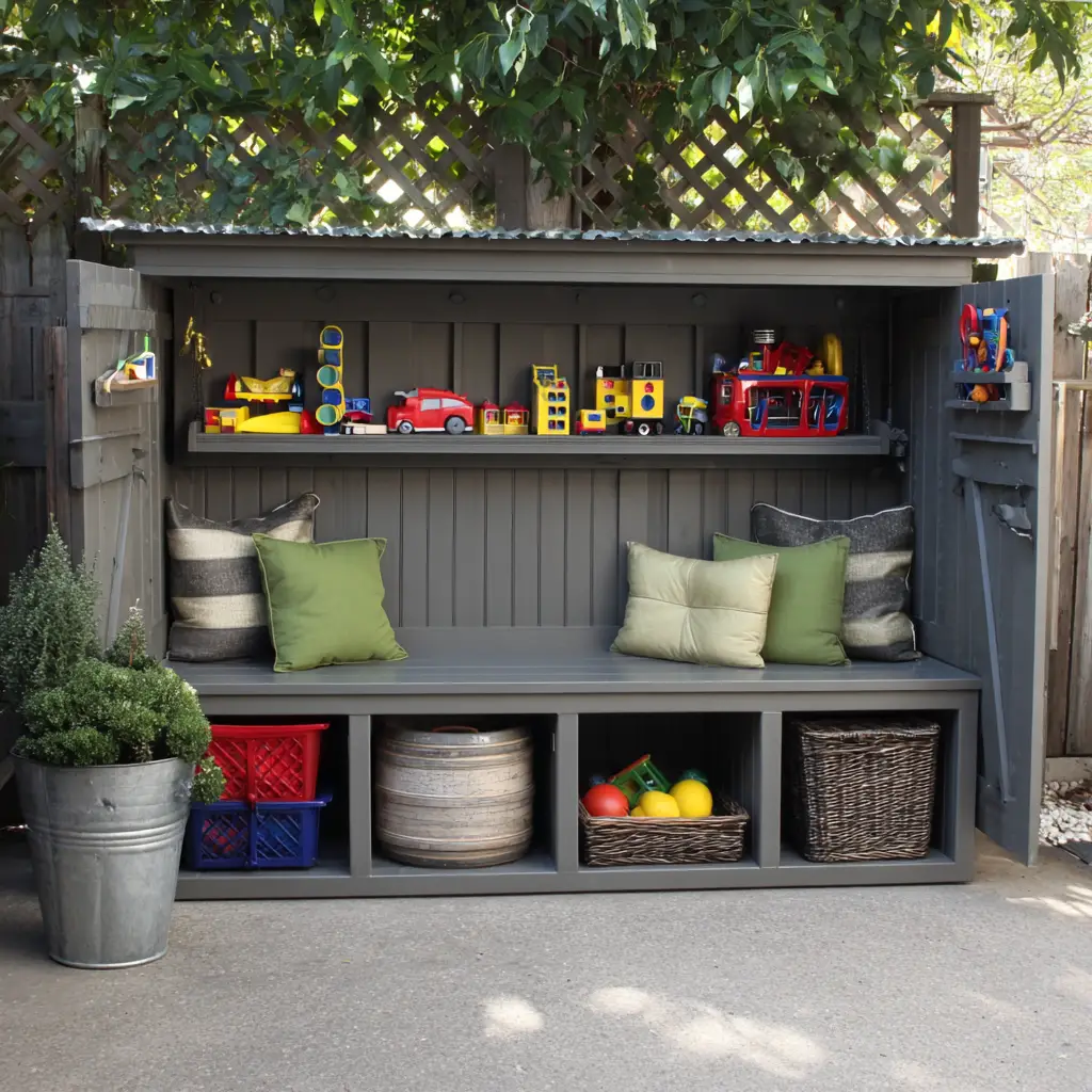 Outdoor Toy Storage Bench