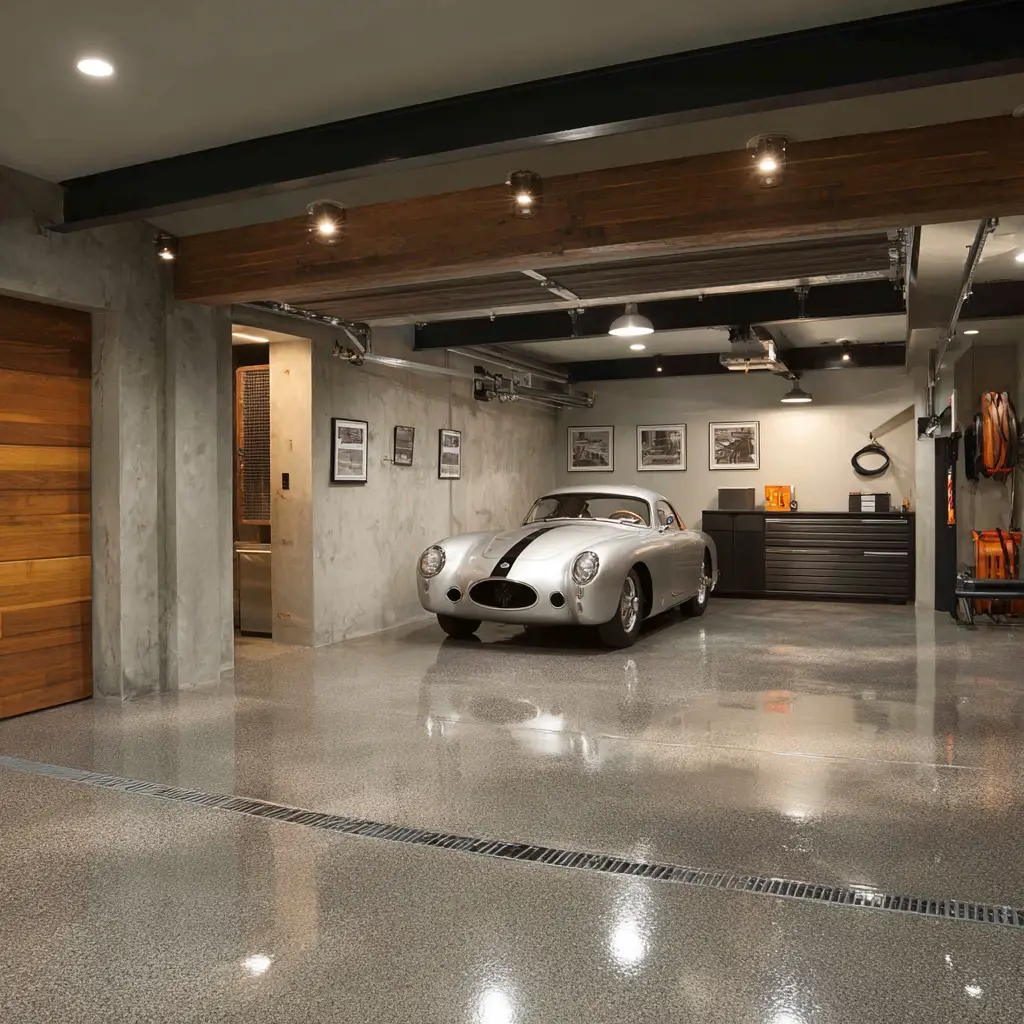 Painted Concrete with Grit Additive