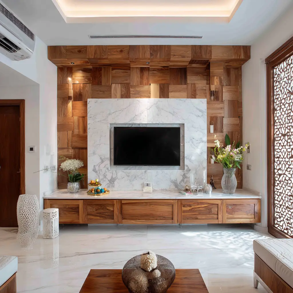 Partition with Built-In TV Unit