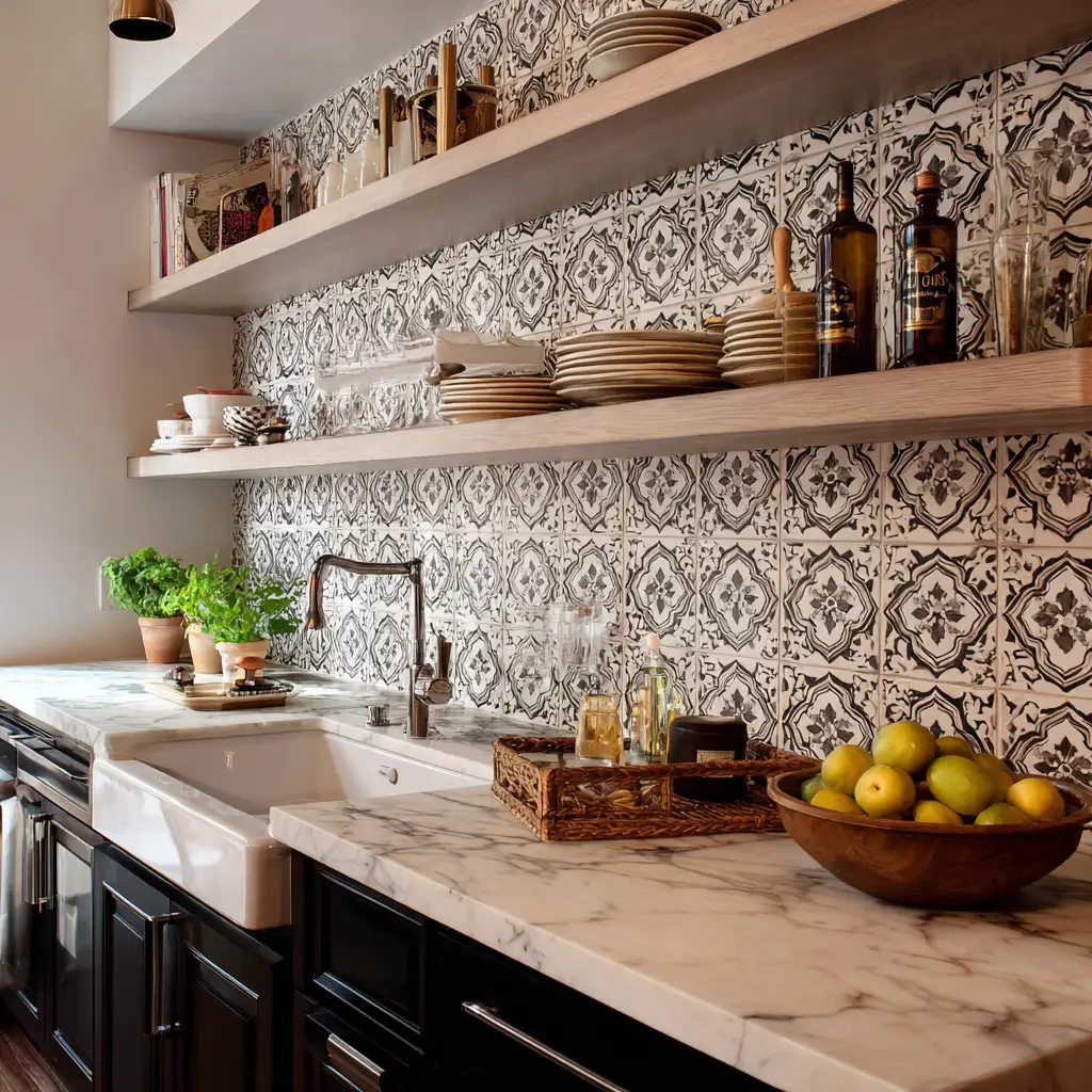 Patterned Tile Backsplash