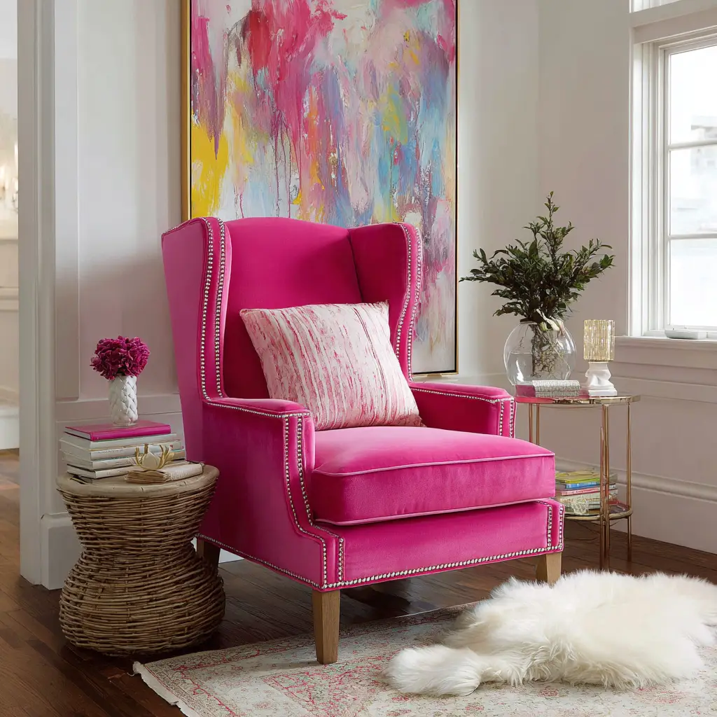 Pink Accent Chairs for a Pop of Color