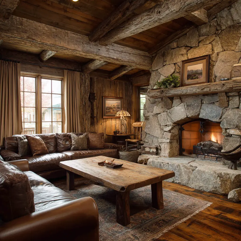 Rustic Cabin Fireplace