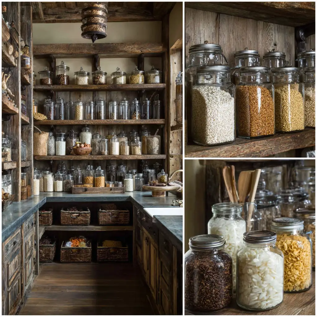 Rustic Pantry Organization