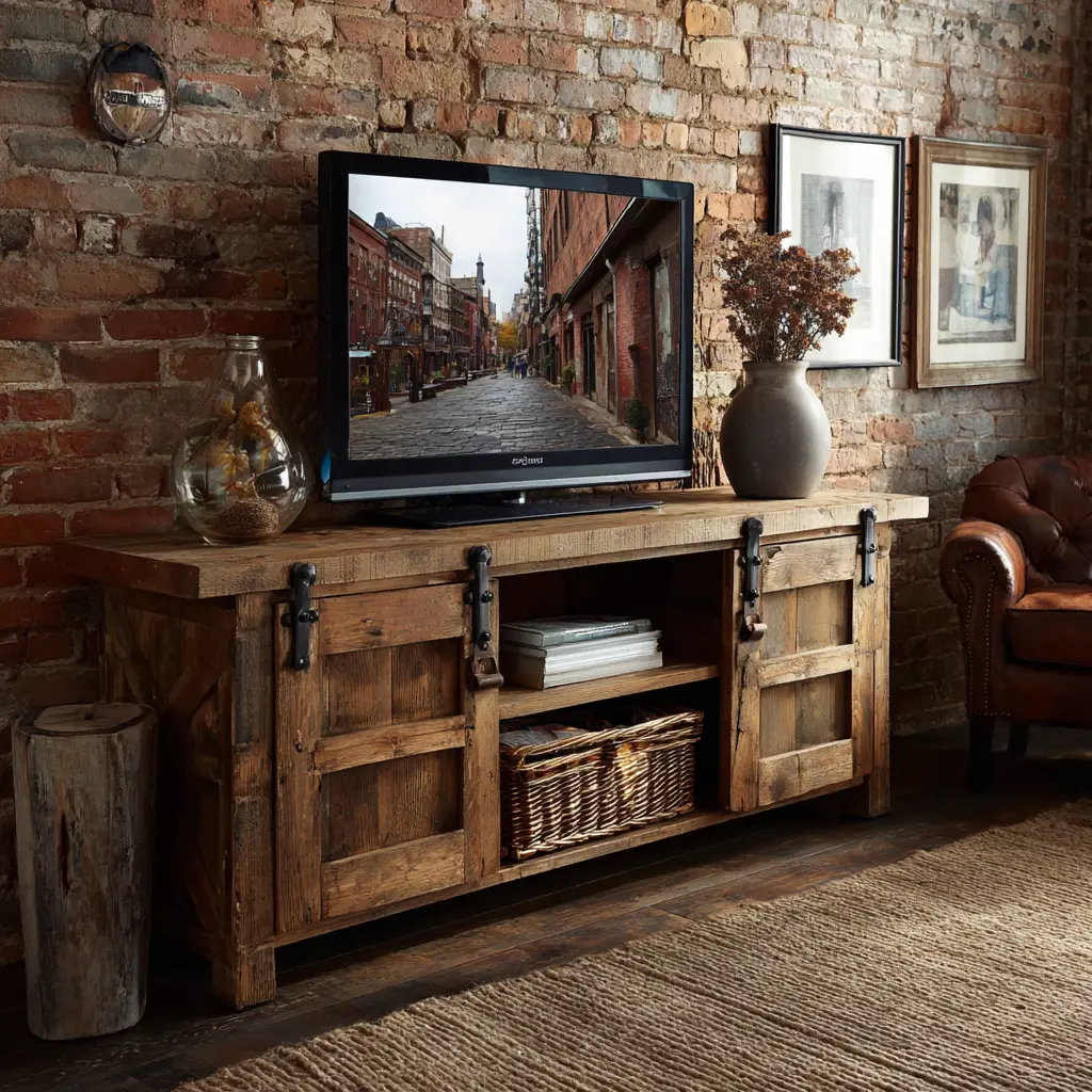 Rustic Wooden TV Stand
