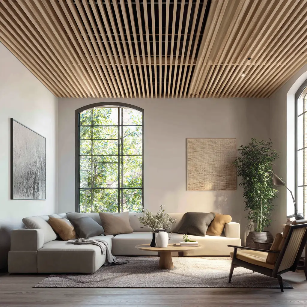 Slatted Wooden Ceiling
