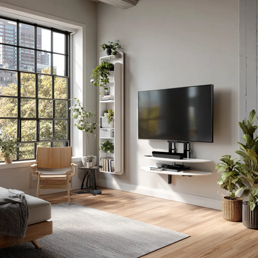 Space-Saving TV Stand with Mount