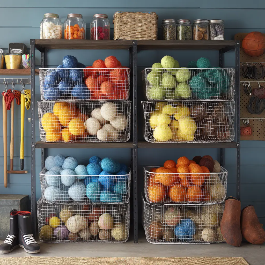 Store Balls in Mesh Hampers