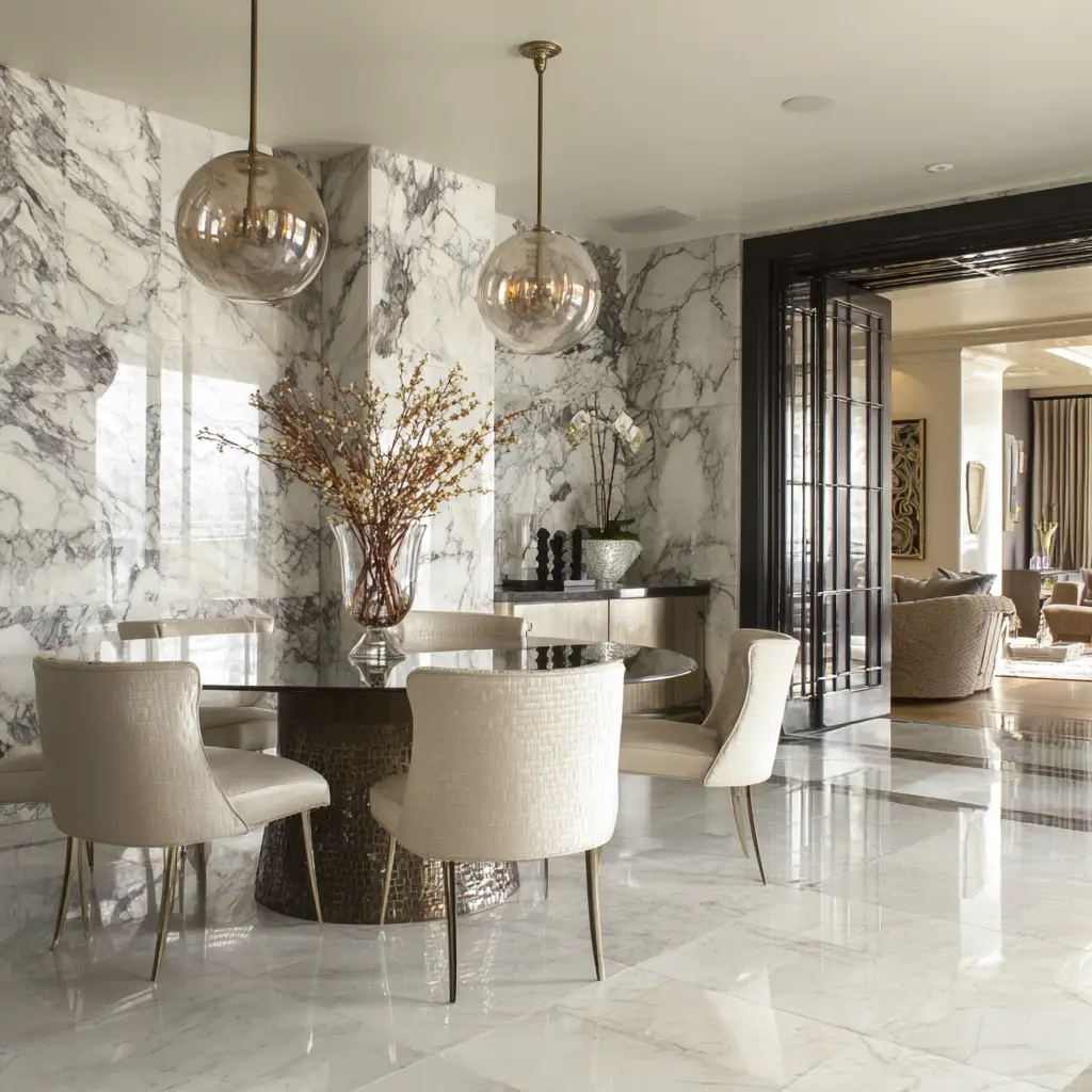 Use Marble and Lacquer Finishes