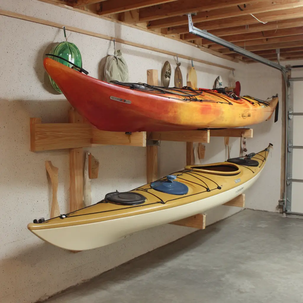 Wall-Mounted Kayak Racks