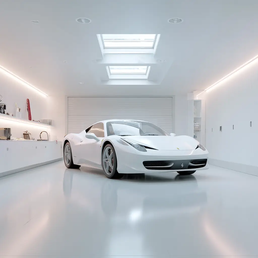 White Minimalist Garage