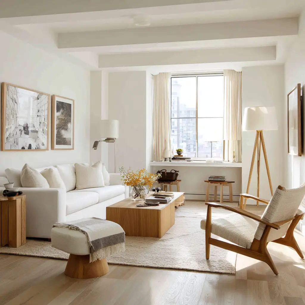 White Walls and Light Wood Accents