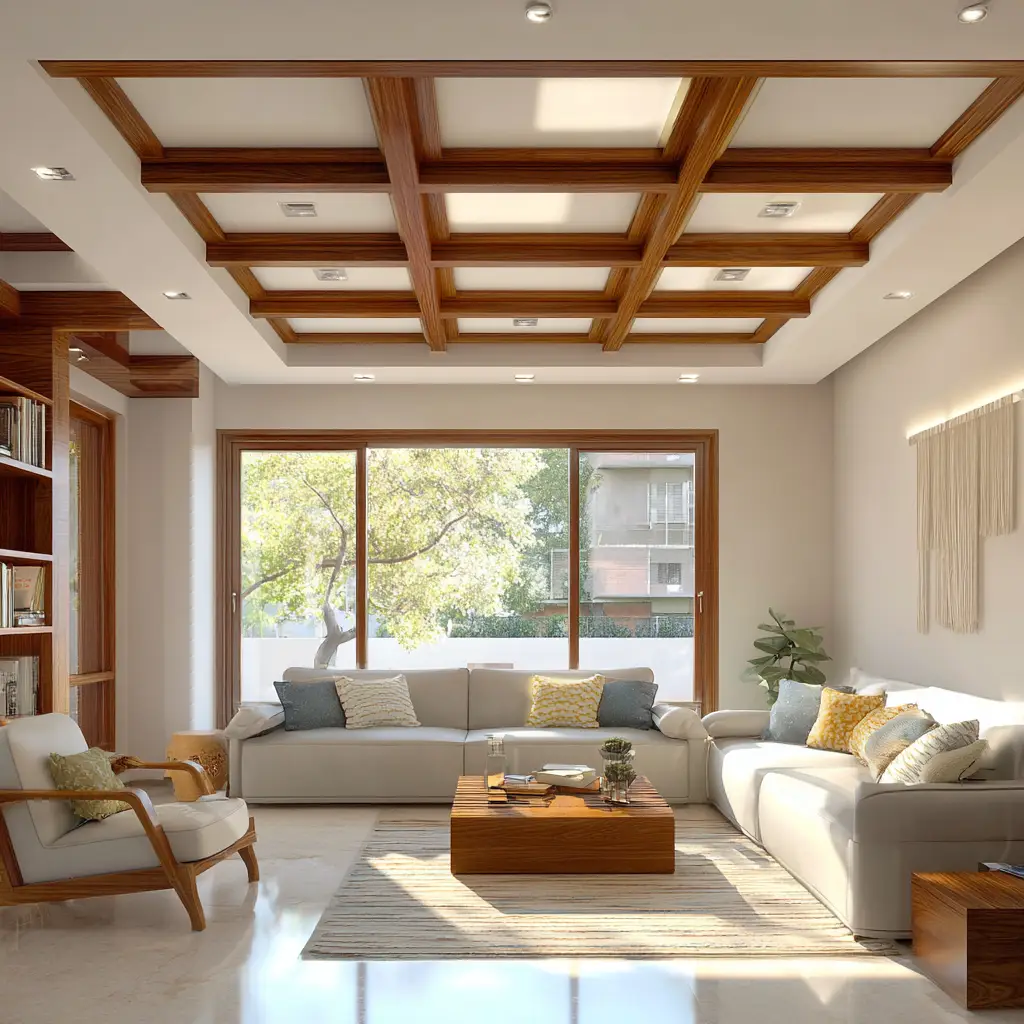 Wooden Beams False Ceiling