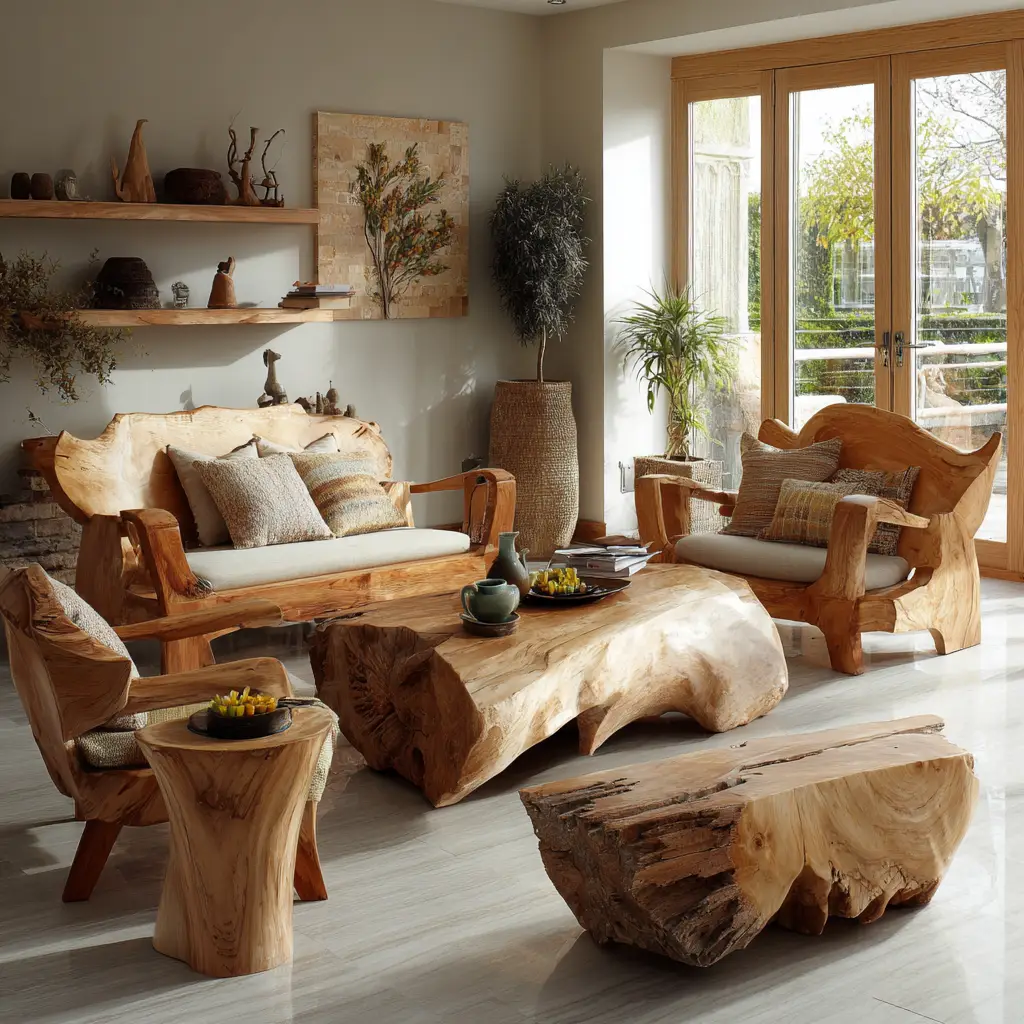 Wooden Furniture with Natural Finish