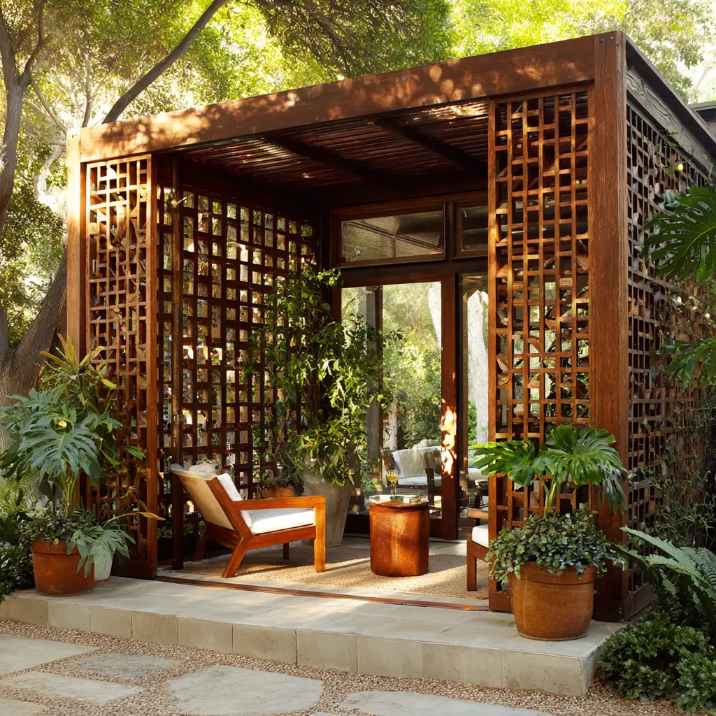 Wooden Lattice Screen