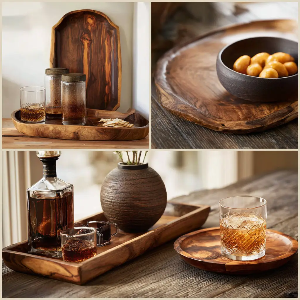 Wooden Serving Trays and Accents