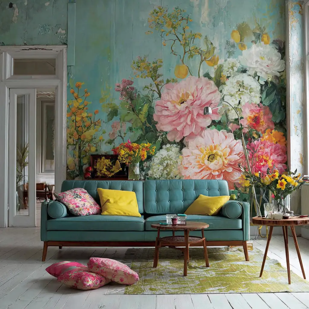 Floral-Themed Wall Murals