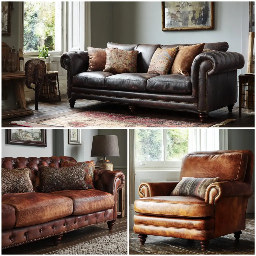 Leather Sofas and Armchairs