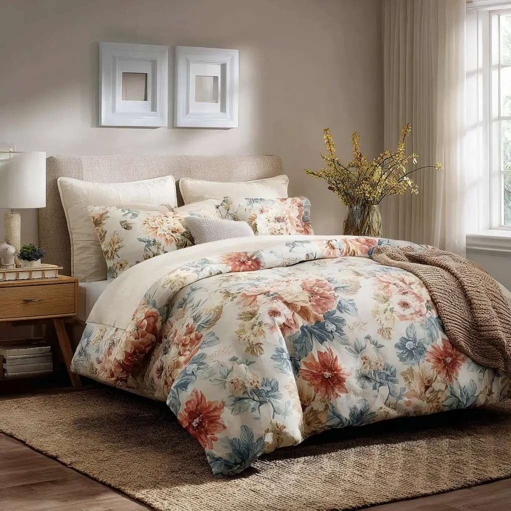 Soft Floral Bedding