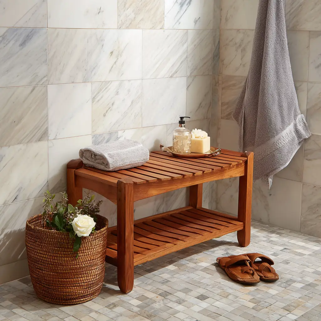 Teak Shower Bench