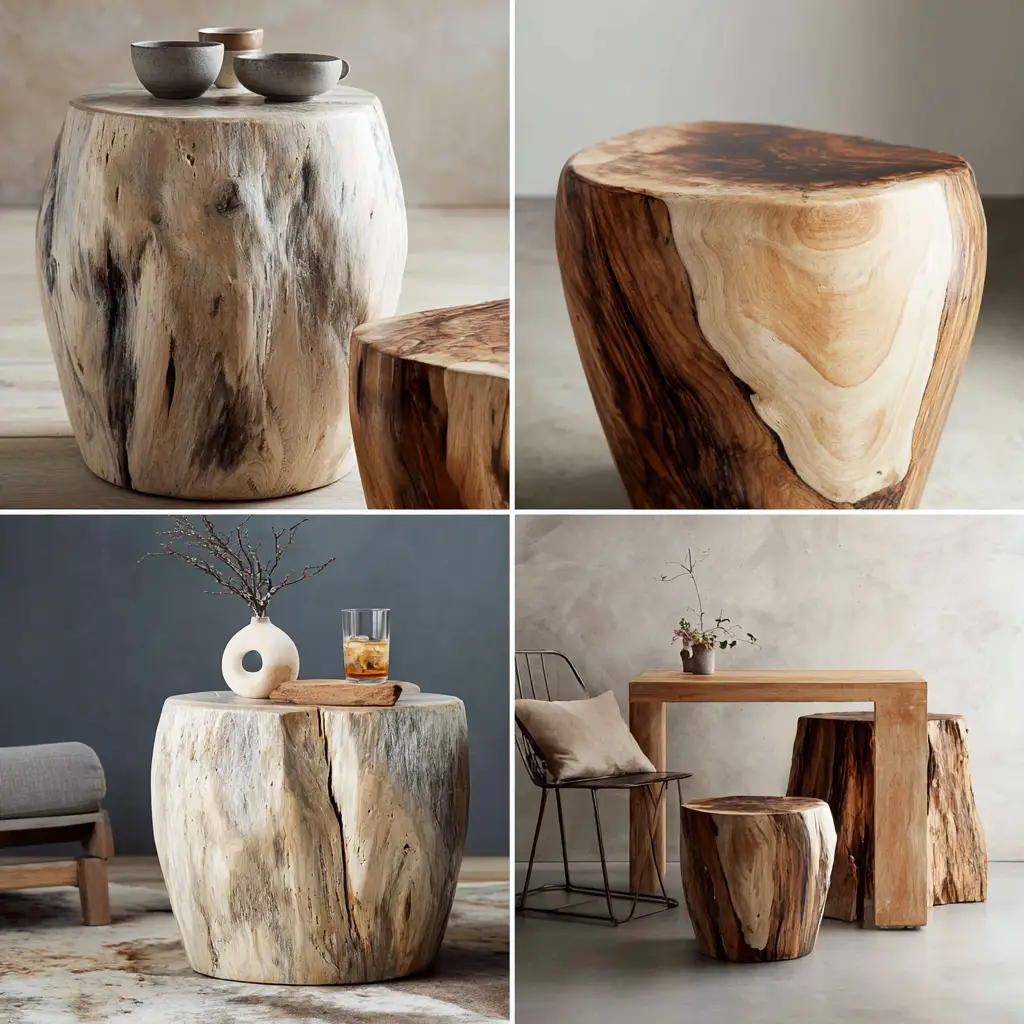 Wooden Stool or Side Table